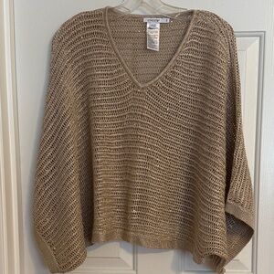 Chico's V-Neck Sequin Knit Sweater Poncho
